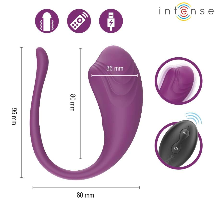 INTENSE - OLIVIA PURPLE UOVO VIBRANTE CON TELECOMANDO